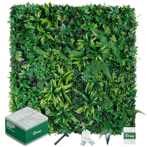 12pcs 20"x20" Artificial Greenery Grass Wall Panels Backdrop (12 Count)