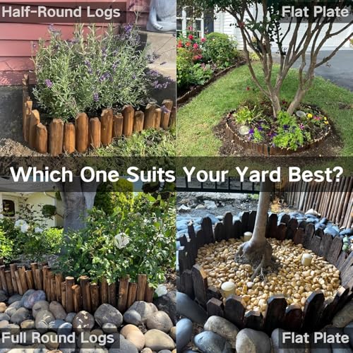Wood Garden Edging (Staggered-Height 10pcs / 9.8x47in)