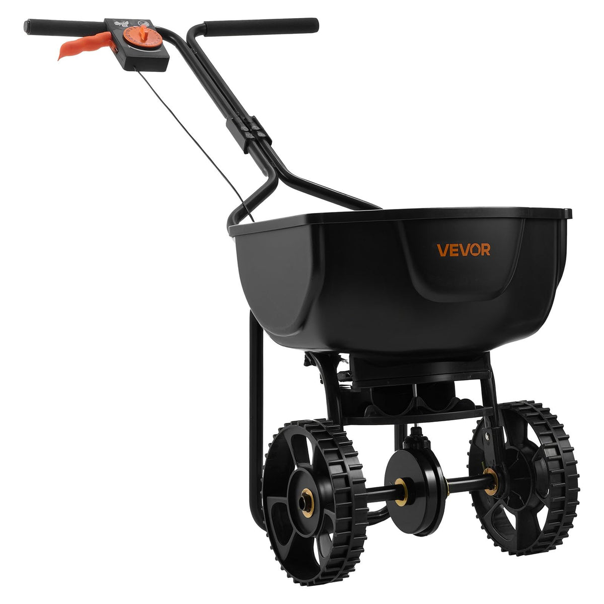 Broadcast Spreader 15 lbs Capacity Hopper Walk (15LB / Black)