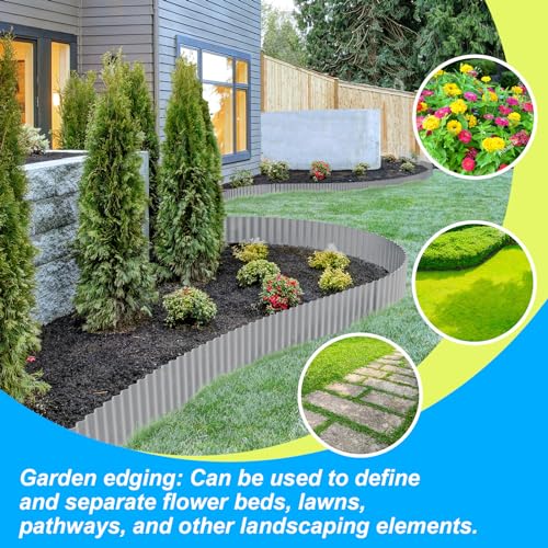Corrugated Metal Garden Edging 12" x 20Ft (Light Gray)