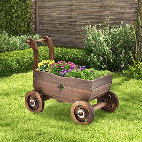 Wooden Wagon Planter Box