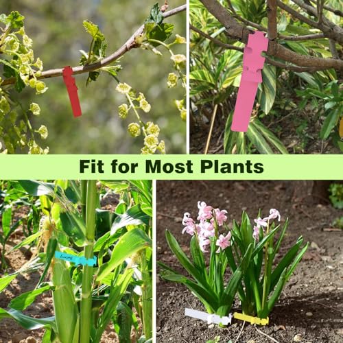 Plant Labels 120Pcs Yuanling Plastic Plant Tree Tags Wrap Around Hanging Tags Nursery Tree Markers Adjustable Garden Labels for Indoor Outdoor Gardening Plants (6 Colors)