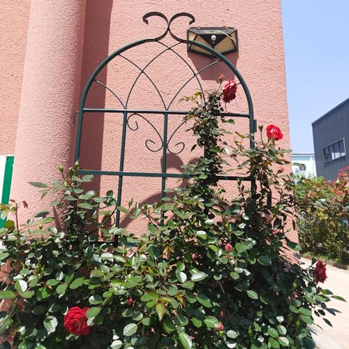 4 Pack Metal Garden Trellis 86.7" H Garden Fence Rustproof Trellis for Climbing Plants Support Roses Flower Outdoor Lawn Black (4 Count)