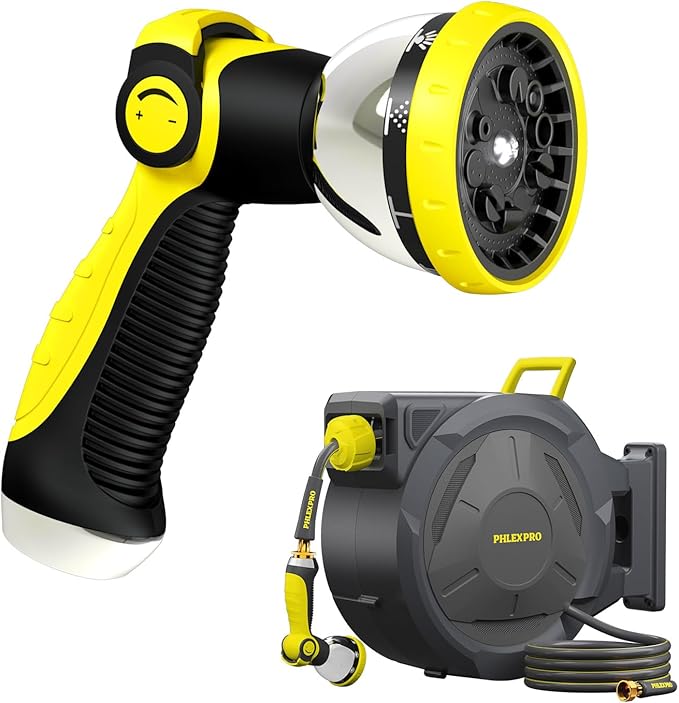 Garden Hose Nozzle, Heavy Duty Water Nozzle with 10 Adjustable Watering Patterns High Pressure Hose Nozzle Sprayer, Perfect for Car Washing and Pets Showering, Upgraded UV Resistant