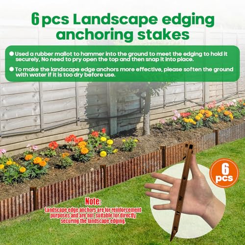 Corrugated Metal Garden Edging 10" x20Ft (Rusty / 10 Inch × 20FT with stakes)