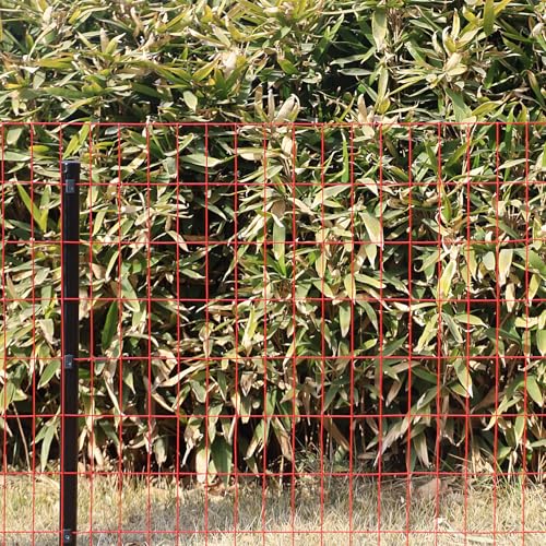 Red PVC Coated Welded Wire Fence 48" x 50' Roll (Red / 2''x4'' 14GA 48''x50')