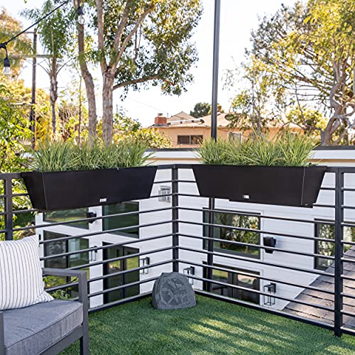 Pure Series Railing Planter (Black / 36 inch - 2 Pack)