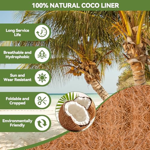 2Pcs Trough Coco Liner 24" Coco Coir Liners for Planters (24inch -2PCS)