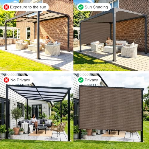 Shade Cloth 17x24 FT Sun Shade (17' x 24' custom size / Brown)