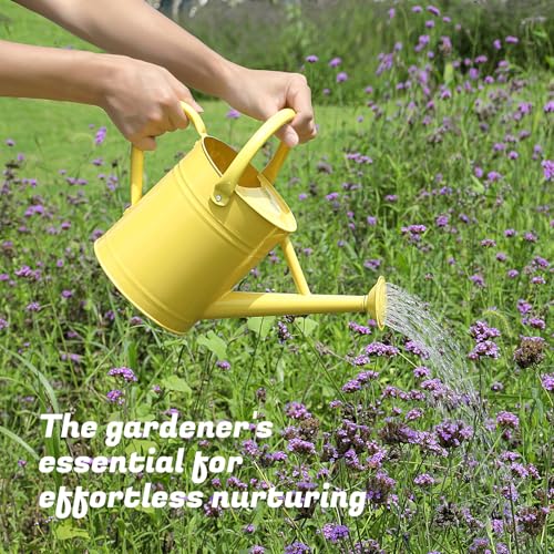 1 Gallon Watering Can for Plants (Cute Yellow)