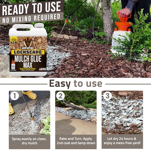 Max Lockscape RTU Rock and Mulch Glue for Landscaping w (1 Gallon)