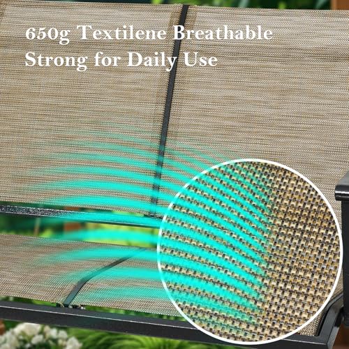 Textilene 3 Seat Hanging Swing (Coffee)