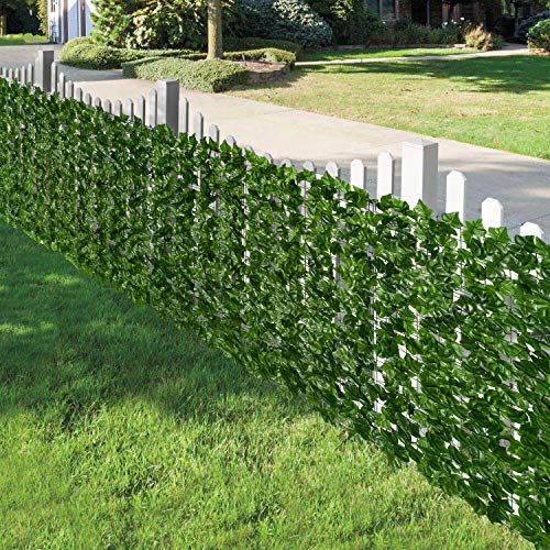 Artificial Ivy Privacy Fence. 98.4x69in Artificial Hedges Fence and Faux Ivy Vine Leaf Decoration for Outdoor Indoor Garden Decor (47.15 Sq Ft)