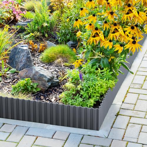 Corrugated Metal Garden Edging 12" x 20Ft (Dark Gray)