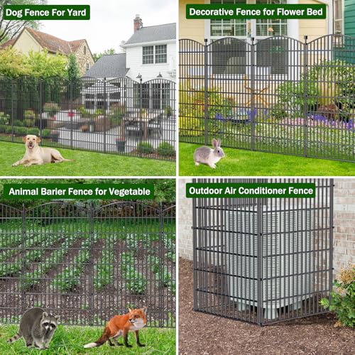 10 Panel No Dig Decorative Garden Fence 48" H x 22.6'L Outdoor Dog Barrier (48 in(H) X 22.6 ft(L))