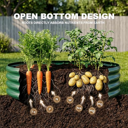 2 Pcs 6ft Metal Raised Garden Bed (6×3×1ft(2pcs） / 3-green)