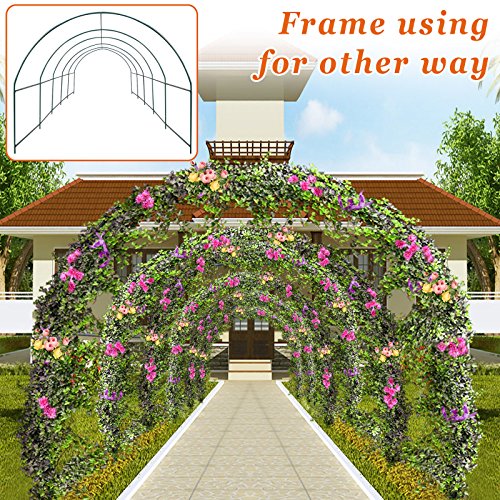 Greenhouse Replacement Frame for Outdoor Larger Hot Garden House Support Arch Frame Climbing Plants Flower Vegetables 24.6'X10' X 7' (24.6' X 10' X 7' / Frame)