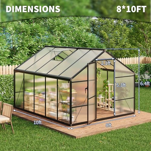 8 x 10 FT Greenhouse (Black / 8x10FT)