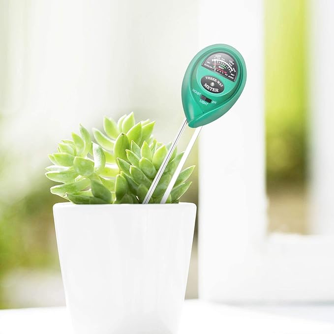 iPower 3-in-1 Soil Test Kit, Soil Moisture/Light/pH Meter for House Plant, Garden, Lawn, Farm, Ideal for Indoor & Outdoor Use