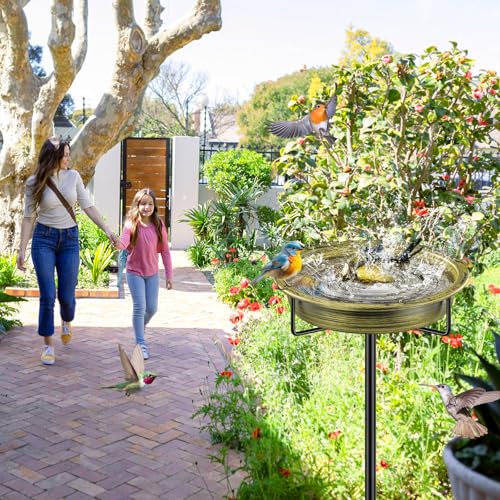 Bird Baths for Outside (Retro Gold)