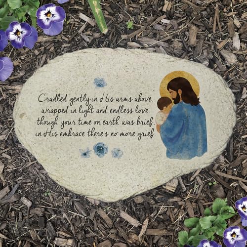 Infant Memorial Garden Stone (Jesus Holding Baby / Large)