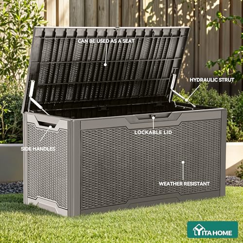 100 Gallon Outdoor Storage Box (Taupe / 100 gallon)