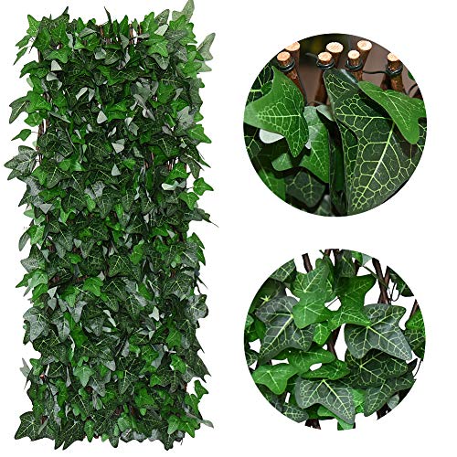 Expandable Fence Privacy Screen for Balcony Patio Outdoor (Green-ivy)