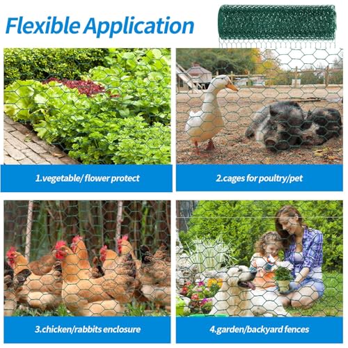 48'' x 50' Green Chicken Wire Fencing (Green 48'' x 50')