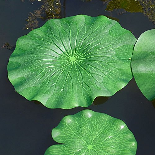 Artificial Realistic Lily Pads Floating Scenery Lotus Pods for Pool Decoration Aquarium Fish Pond Water Decorative (6 Count)