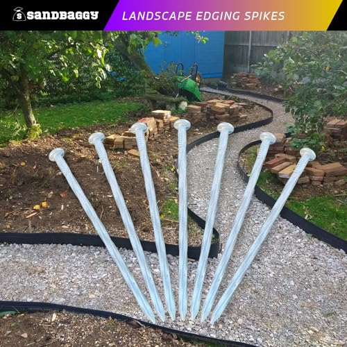 6 Inch Galvanized Landscape Edging Spikes (100 Count)