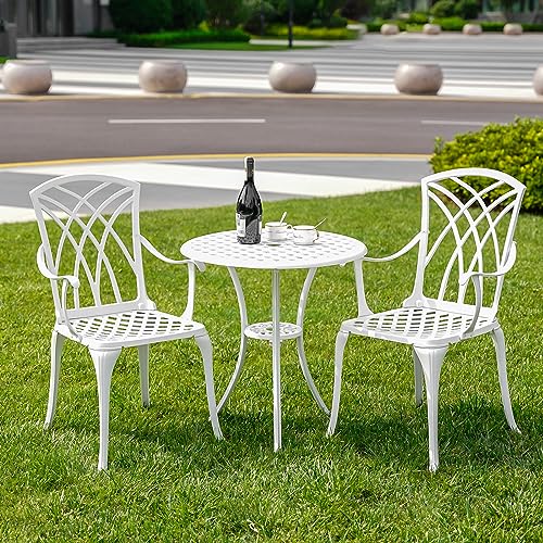 Patio Bistro Set 3 Piece with Umbrella Hole