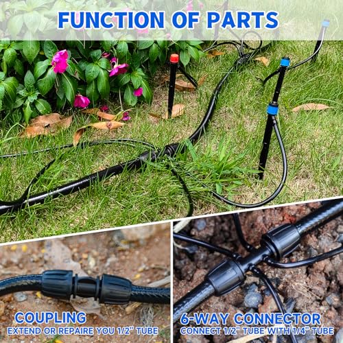 50 FT 1 2 Inch Drip Irrigation Tubing Main Drip Line Hose Tube for Garden Watering Landscape Irrigation System (50FT 1/2" Main Tube)