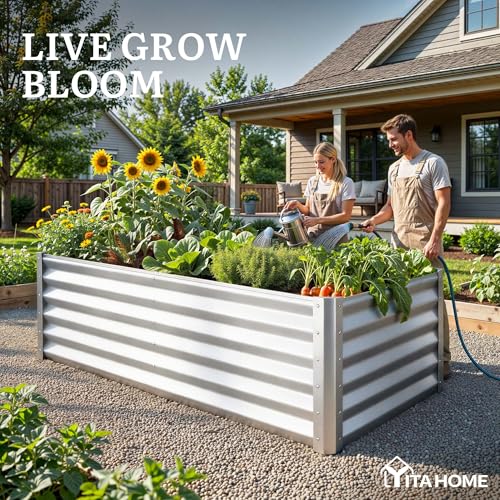 6x3x3ft Galvanized Raised Garden Bed (6x3x3ft / Silver)