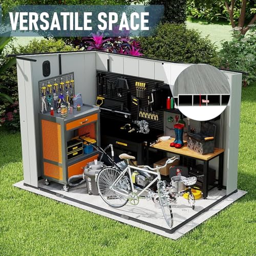 Domi 6.2x9.3 FT Resin Outdoor Storage Shed (6.2x9.3FT)
