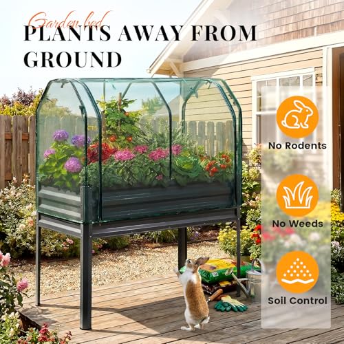 Large Raised Garden Bed with Legs & Netting 48×24×56 in