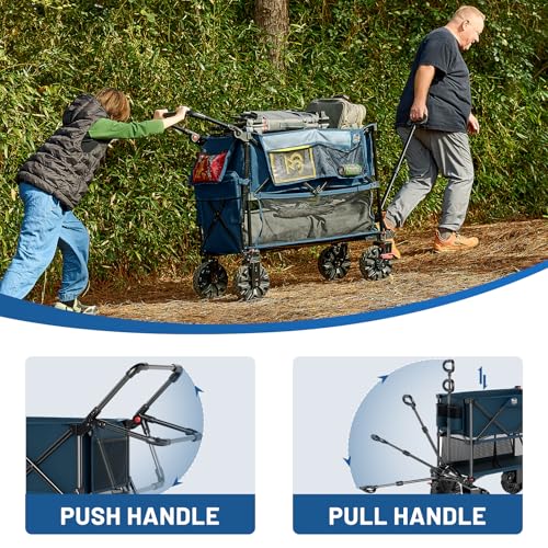 Push & Pull Double Decker Wagon (Blue / With Push Handle)
