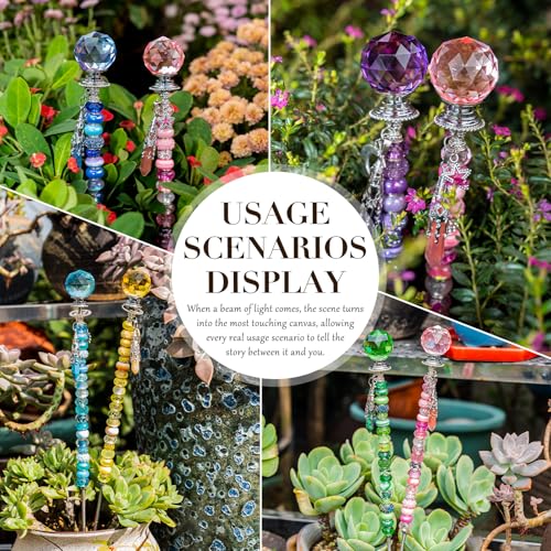 260Pcs DIY Beaded Garden Stakes (Crystal)