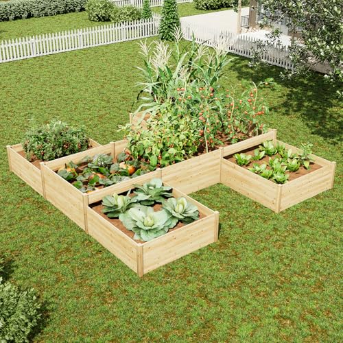 H Shaped Raised Garden Bed (12 x 12 x 2 FT)
