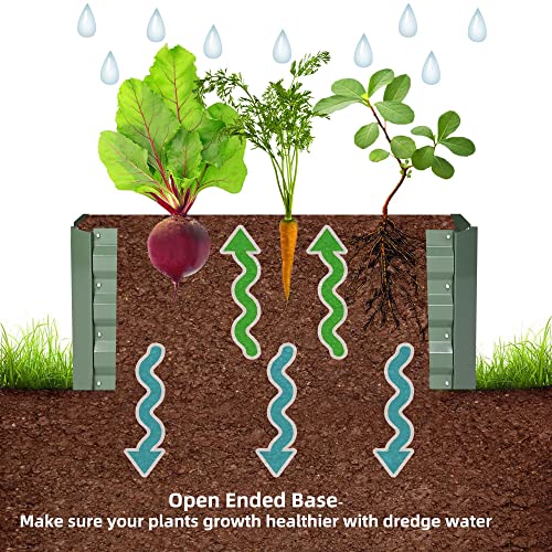 8x2x1ft Green Metal Raised Garden Bed Kit (Green / 8x2x1 ft)