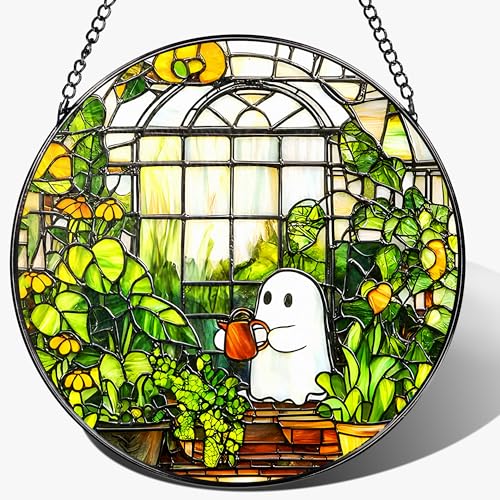 8'' Halloween Ghost Greenhouse Sun Catcher Ornament (Ghost)