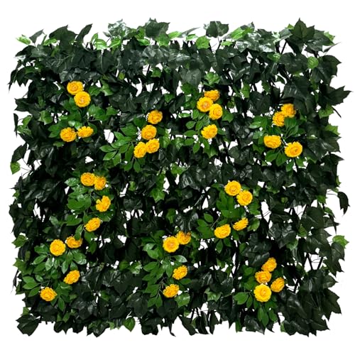 Artificial Expandable Ivy Privacy Fence Screen (BRANCH-JUHUA YELLOW)