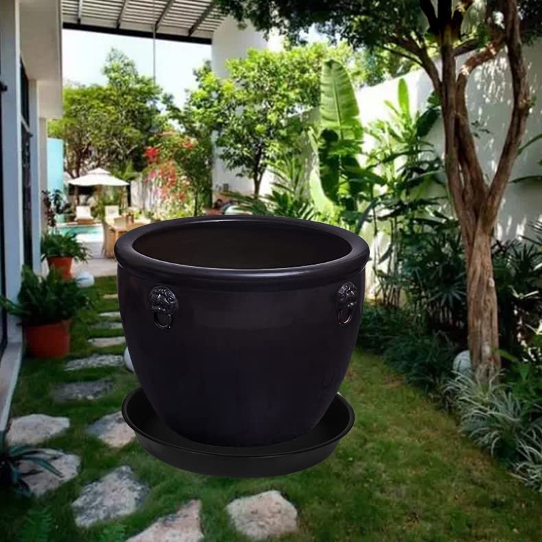 4 Pack of 20 21 inch Plant Saucer Round (21" (4 pack) / Black)