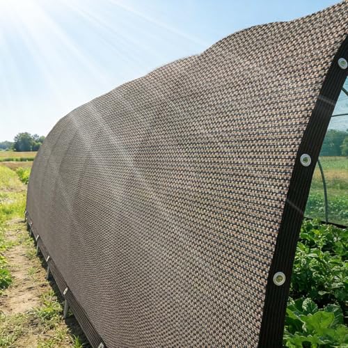 Shade Cloth 80% Sunblock Net with Metal Grommets and Reinforced Edges (24×24FT / Shade 80%)