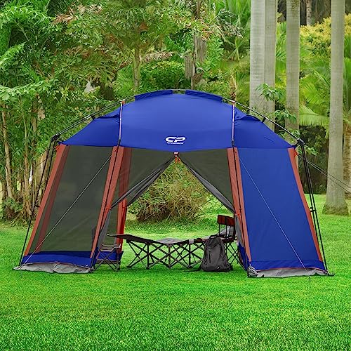 Screen House Tent 13 x 13 Ft Screened Mesh Net Wall Canopy (Blue-2 / 13'x13')