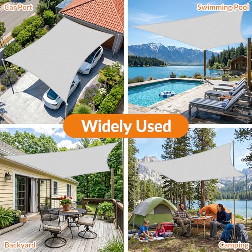 17'X17' Sun Shade Sail Gray Curved Square Customizable (Gray / 17'X17' custom)