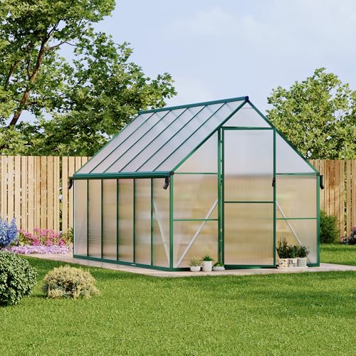 8X12FT Polycarbonate Greenhouse with Aluminum Frame (Green / 8X12FT)
