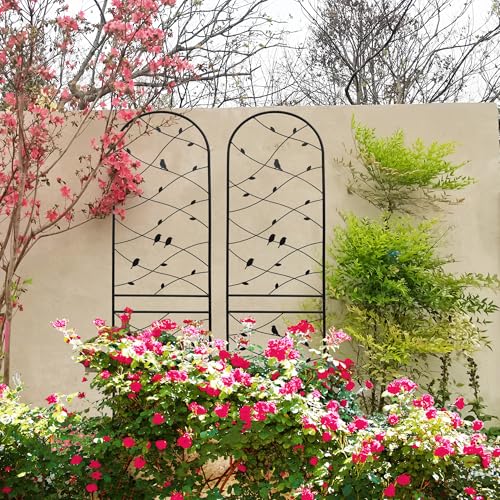 Metal Garden Trellis Rustproof Trellis for Climbing Plants Outdoor Flower Support Bird Deco