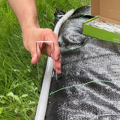 6 inch 200 Pack Landscape Staples Galvanized Garden Stakes (6 INCH)