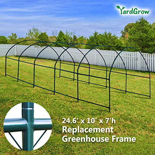 Greenhouse Replacement Frame for Outdoor Larger Hot Garden House Support Arch Frame Climbing Plants Flower Vegetables 24.6'X10' X 7' (24.6' X 10' X 7' / Frame)