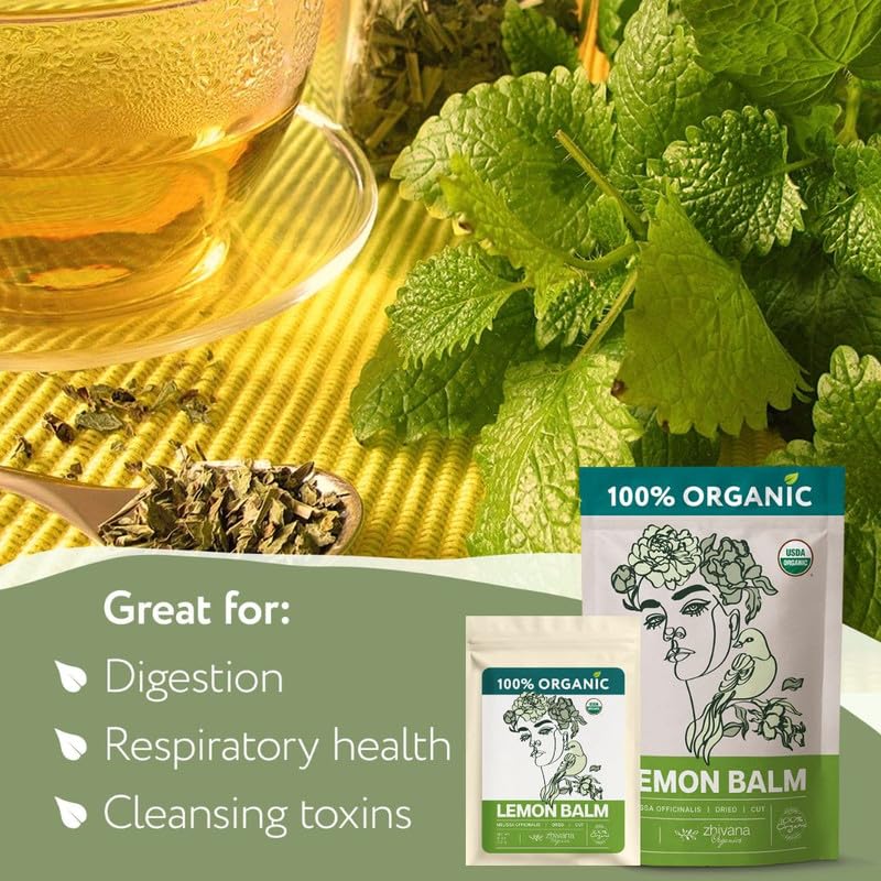 Organic Lemon Balm Leaves 4oz (4 Ounce)